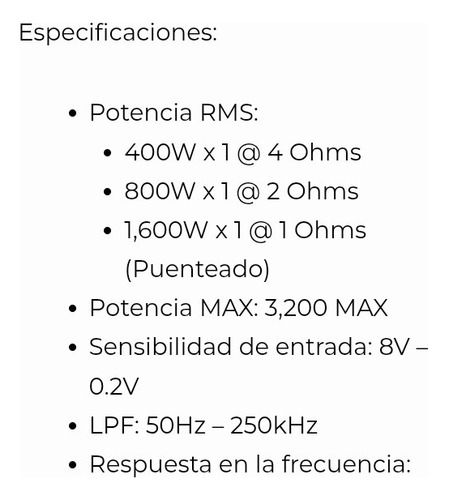 Amplificador D Rock Series 1600 Watts Rms Rks-ulm1600.1 Negro