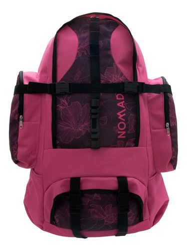 Mochila Mochilero Trekking Camping 60 Lts Edge Impermeable Color Fucsia Diseño de la tela Lisa