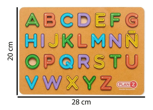 Imagen 4 de 6 de Juego Didactico Encastre De Madera Abecedario Plan Z