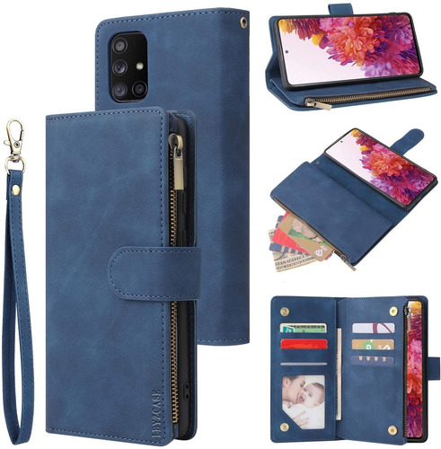 Funda Para Samsung Galaxy S20 Fe, Azul/billetera/cuero