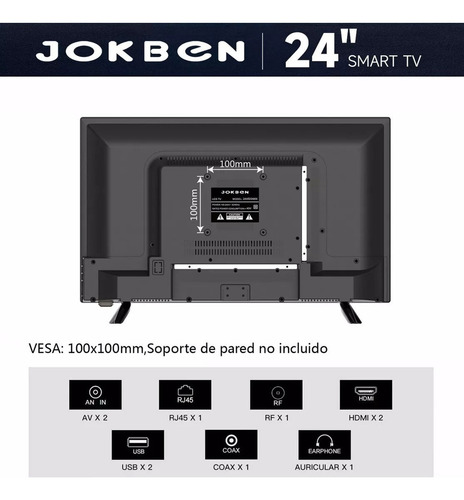 Smart Tv Pantalla Jokben 24 Pulgadas Android tv Led Television Hd JOKBEN24WSA