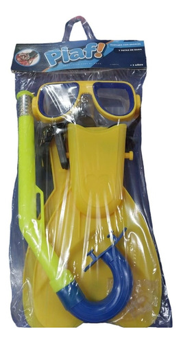 Set Buceo Infantil Mascara Snorkel Patas De Rana Ajustable