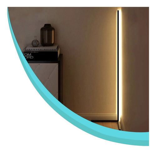 Lampara De Pie Led Living Dormitorio Moderna Minimalista App Pantalla Negro