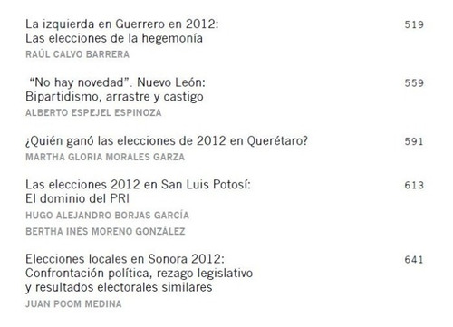 Los Estados En 2012: Alternancias Y Hegemonías