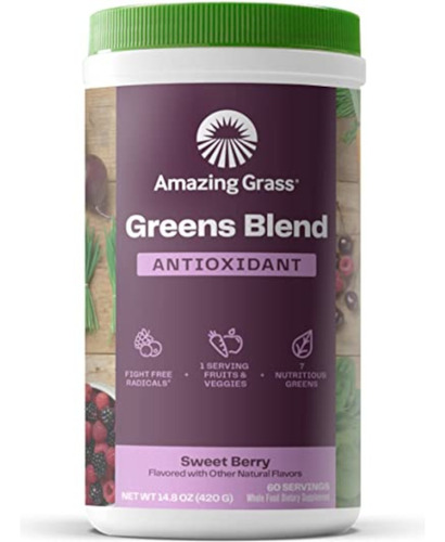 Amazing Grass 420g Greens Blend Superfood Antioxidant 60serv Sabor Sweet Berry