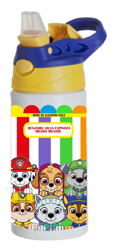 Botella Agua Colegio Paw Patrol Personalizada Niños