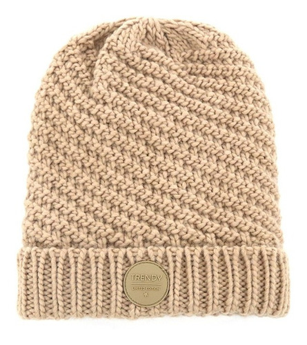 Gorro Lana Tejido Mujer Con Interior Polar Pompon Invierno