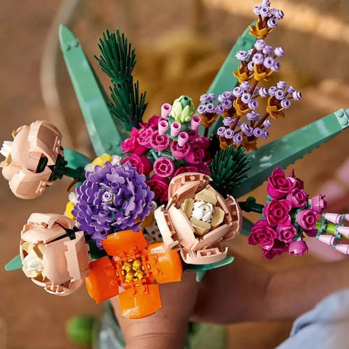 Blocos De Construção Buquê Flores De Ícones Bouquet Quantidade De Peças 822
