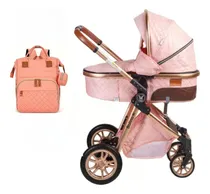 Comprar Coche Moises Europeo Para Bebes De Lujo Madrid Babyvoyage Color Rosado Chasis Rosado