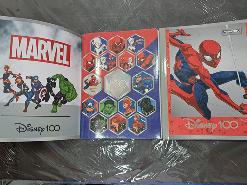 Cuaderno Cuadriculado 100 Años Disney ( Cars / Spiderman )