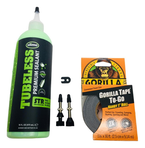 Kit Tubelees- Presta Agujero Grande+cinta Gorilla+slime Str