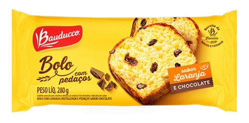 Bolo De Laranja Com Pedaços De Chocolate Bauducco 280g