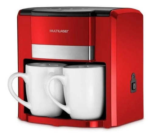 Imagen 4 de 5 de Cafetera Multilaser Gourmet 2 Xícaras semi automática roja de filtro 220V