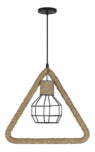 Lámpara Colgante Estilo Rústico Triángular E-27 / Hb Led