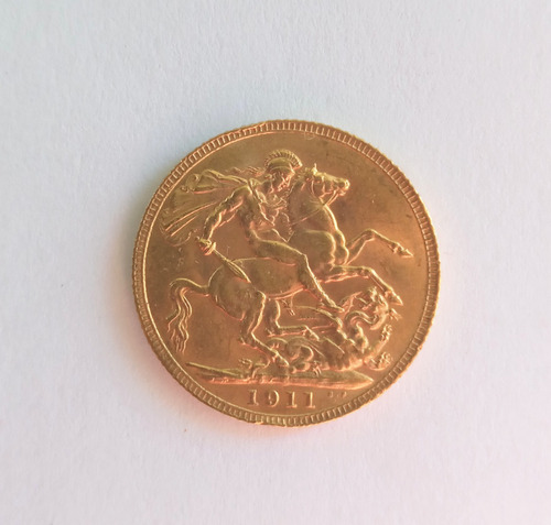 Moneda De Oro Libra Esterlina 8 Gr 22k Año 1911! Tecno Smart