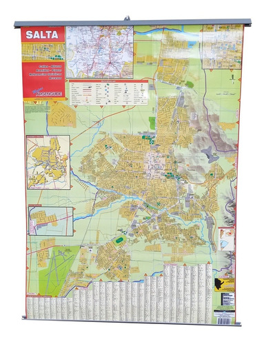 Mapa Ciudad De Salta 80x60cm Plastificado Y Laminado