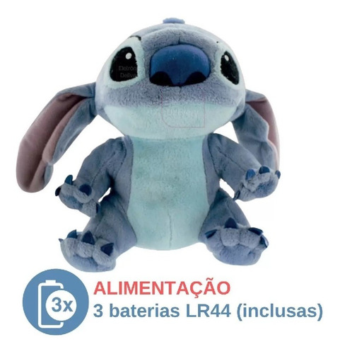 Imagem 5 de 6 de Boneco De Pelúcia Stitch 30cm C/ Som Disney Multikids Br806