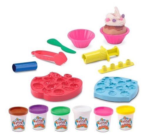 Juego De Masas De Confiteria  Plastisina Accesorios 4 Potes