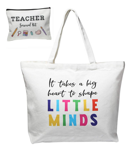 Ecohip Canvas Teacher Bag Tote Teacher Regalos Para Mujeres