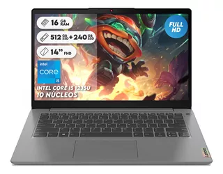 Portatil Lenovo Intel I5 1235u Solidos 512gb+ 240gb Ram 16gb Color Gris