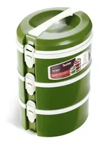 Comprar Conjunto de 3 pratos quentes Marmitex verde em formato de chaleira