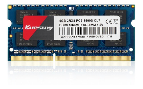 Memoria Ram Kuesuny 4gb Ddr3 1066mhz Sodimm Pc3-8500 Laptop