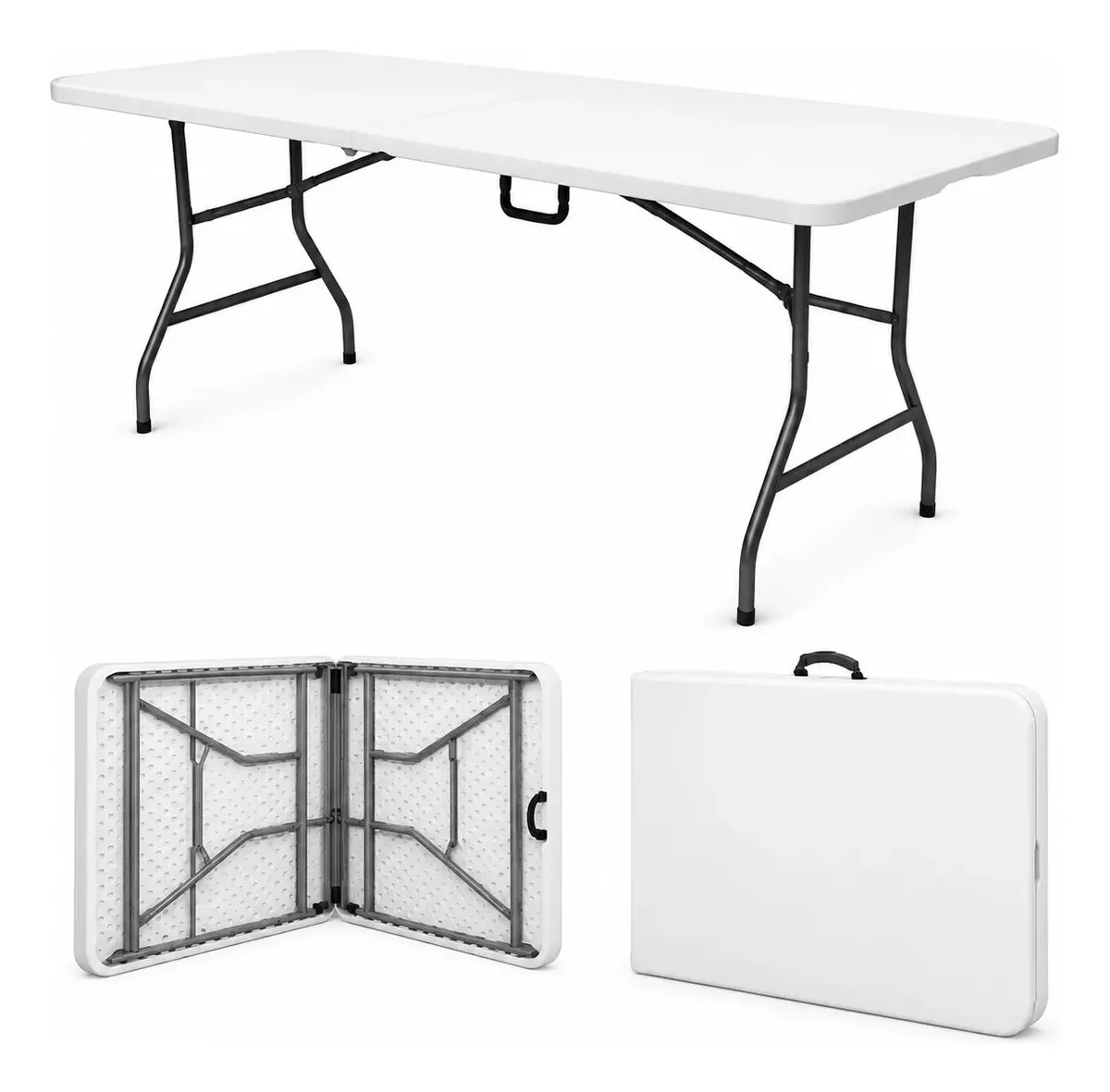 Mesa Dobrável Com 1,80m Alça Vira Maleta Portatil Camping 😱