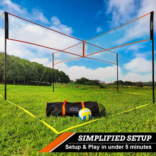 Zdgao Combo De Red De Voleibol Y Bádminton De 4 Vías Con ...