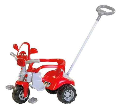 Triciclo multifuncional Magic Toys Versátil com Aro Tico-Tico Zoom Bombeiro vermelho