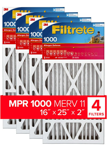 Filtro De Aire De 16x25x2 Mpr 1000 Merv 11, Defensa Con...