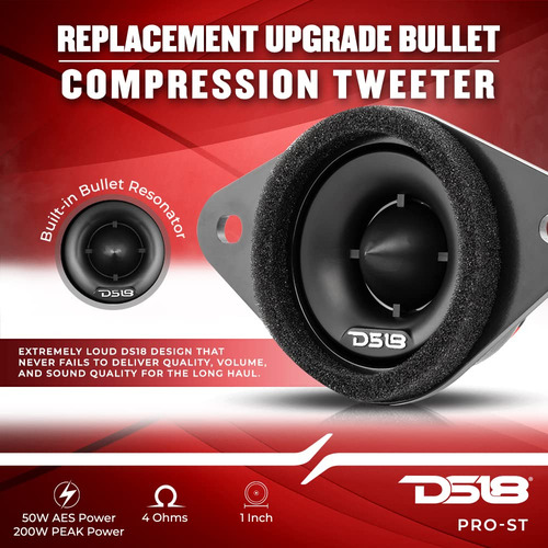 Ds18 Pro-st - Tweeters De Compresión De Bala De Repuesto De 1.9 Pulgadas Con Cruces, Kit De Actualización De Tweeter Oem Para Muchos Modelos Subaru/toyota, Repuesto Para H631sfj101 Y H631sfj100 (par)