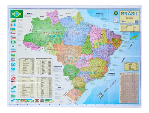 Mapa Brasil Político Estatístico Rodoviário Atualizado