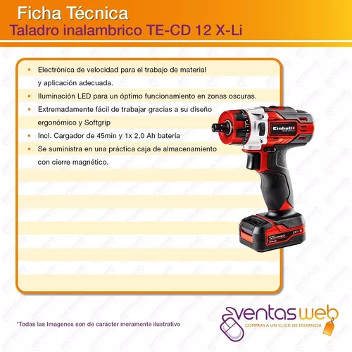 Bateria Sola 12v Einhell 2 Amp Para Atornillador Te-cd 12xli