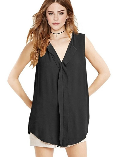 1 Blusa Negra Simple Con Tablon