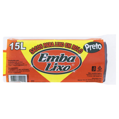Saco para Lixo 15l Embalixo 100 Unidades