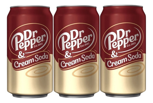 Refrigerante Dr Pepper Cream Soda Cola Baunilha 3 Lata 355ml