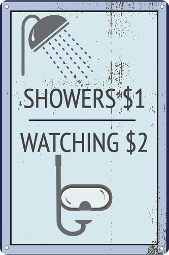 Pool Showers 1 Watching 2 Funny Pool Sign 12 X 8 Tin Out