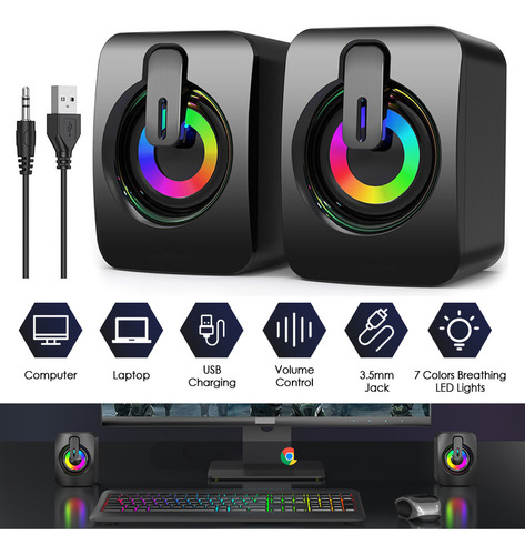Altavoces De Computadora Con Cable Usb Para Computadora De E