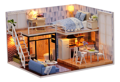 ' Kit De Casa De Muñecas En Miniatura Diy Loft Mini 3d De