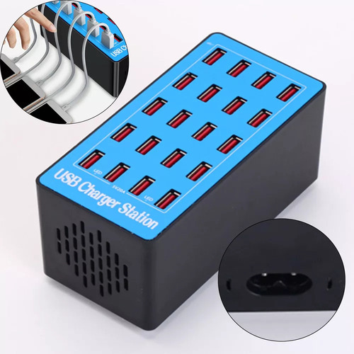 Estación De Carga Multicontacto Usb, Adaptadores Usb