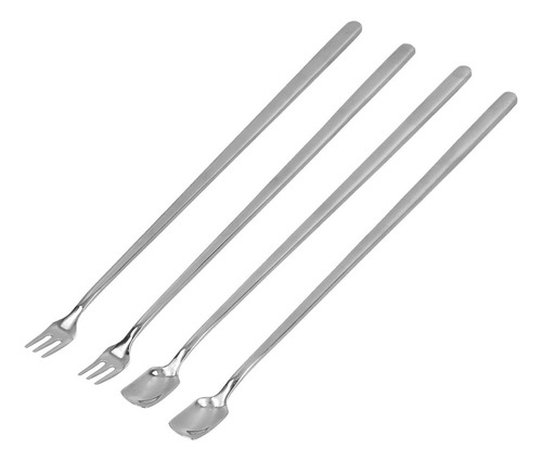 Nuevo Cuchara Y Tenedor De Café, 4 Piezas, Acero Inoxidable