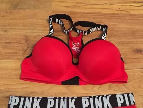 Top Brassiere Victoria's Secret Pink Rojo Edic Especial M!