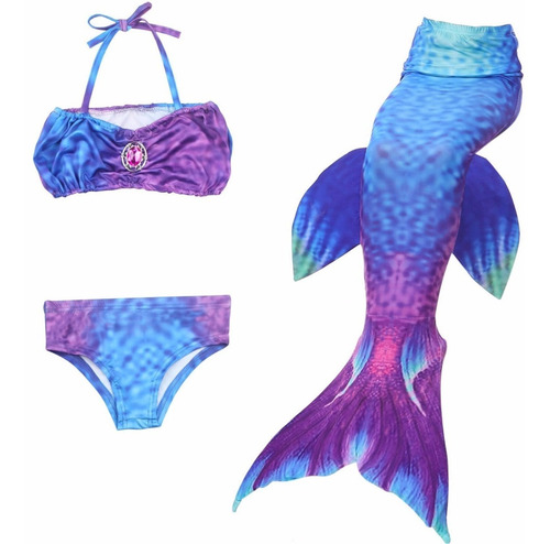 Set3pcs Bikini Fashion Vestido De Baño Cola Sirena Niña #09
