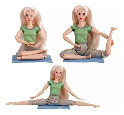 Muñeca Maestra De Yoga Con Manta Articulada Posiciones