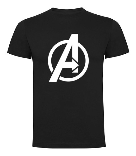 Polera Avengers Marvel Negra Unisex Diseño Colores