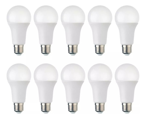 Pack X10 Ampolletas Led Rosca Normal E27 15w Sec