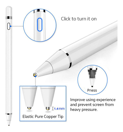 Lápiz Capacitivo Universal Con Punta De Cobre Para Ios/andro