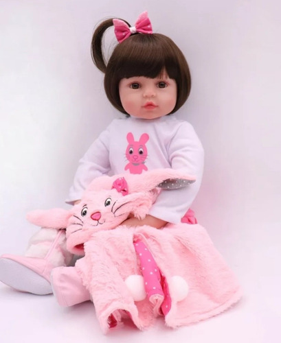 Tierna Muñeca Bebe Reborn 47cm Silicona Tela Con Accesorios