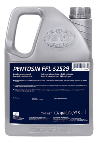 Aceite Transmision Automatica Pentosin Ffl52529, 2 Pz De 5lt