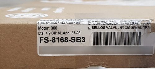 Kit Empacadura Ford Bronco F-150 F-250 Motor 300 6 En Linea